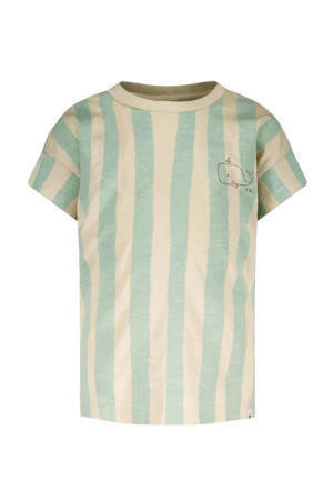 gestreept T-shirt lichtgroen/beige