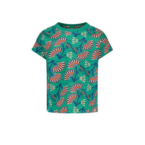 The New Chapter T-shirt met all over print groen/blauw/rood Jongens/Meisjes Katoen (duurzaam) Ronde hals - 74