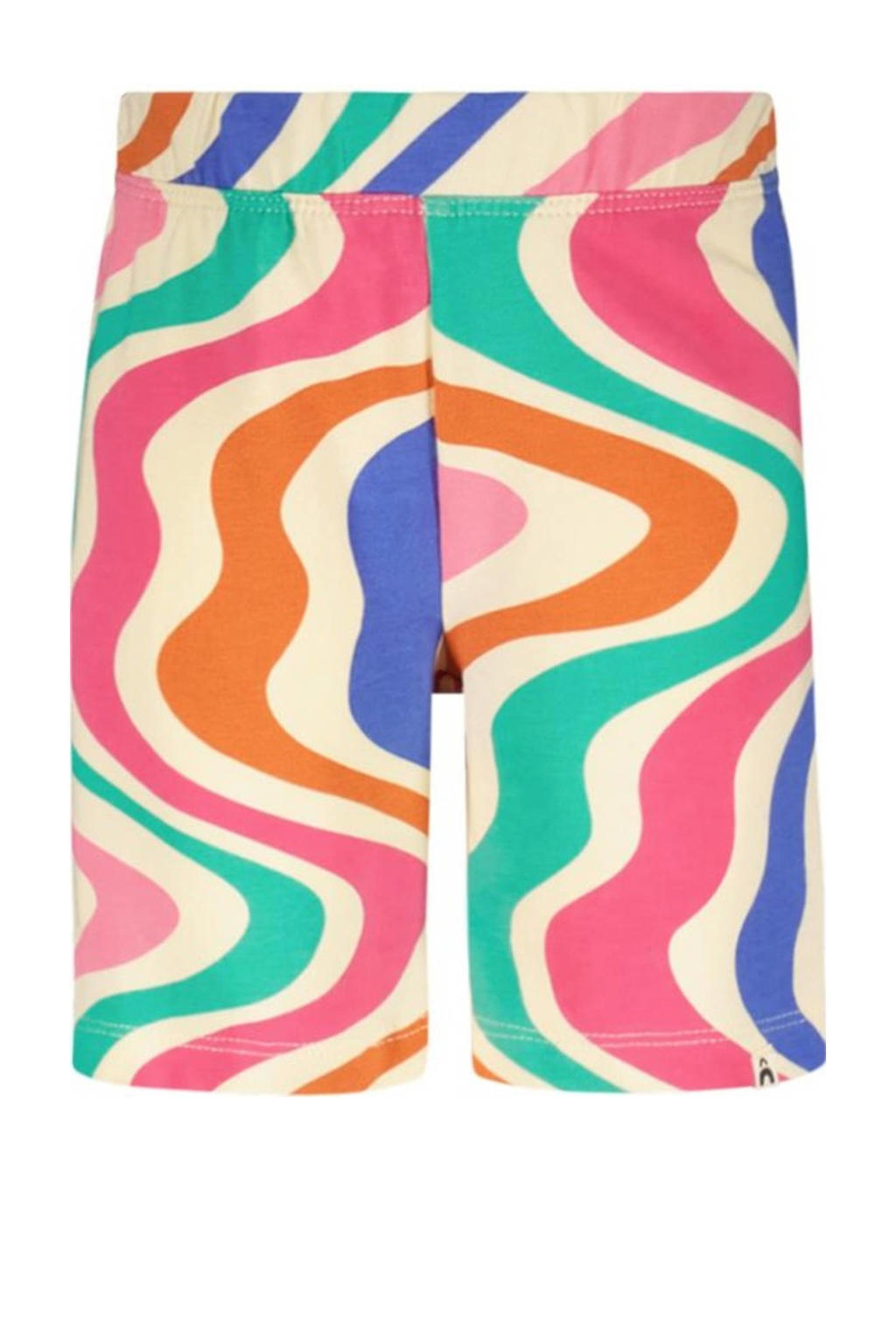 Ecru, roze en groene meisjes The New Chapter slim fit short katoen met regular waist en elastische tailleband