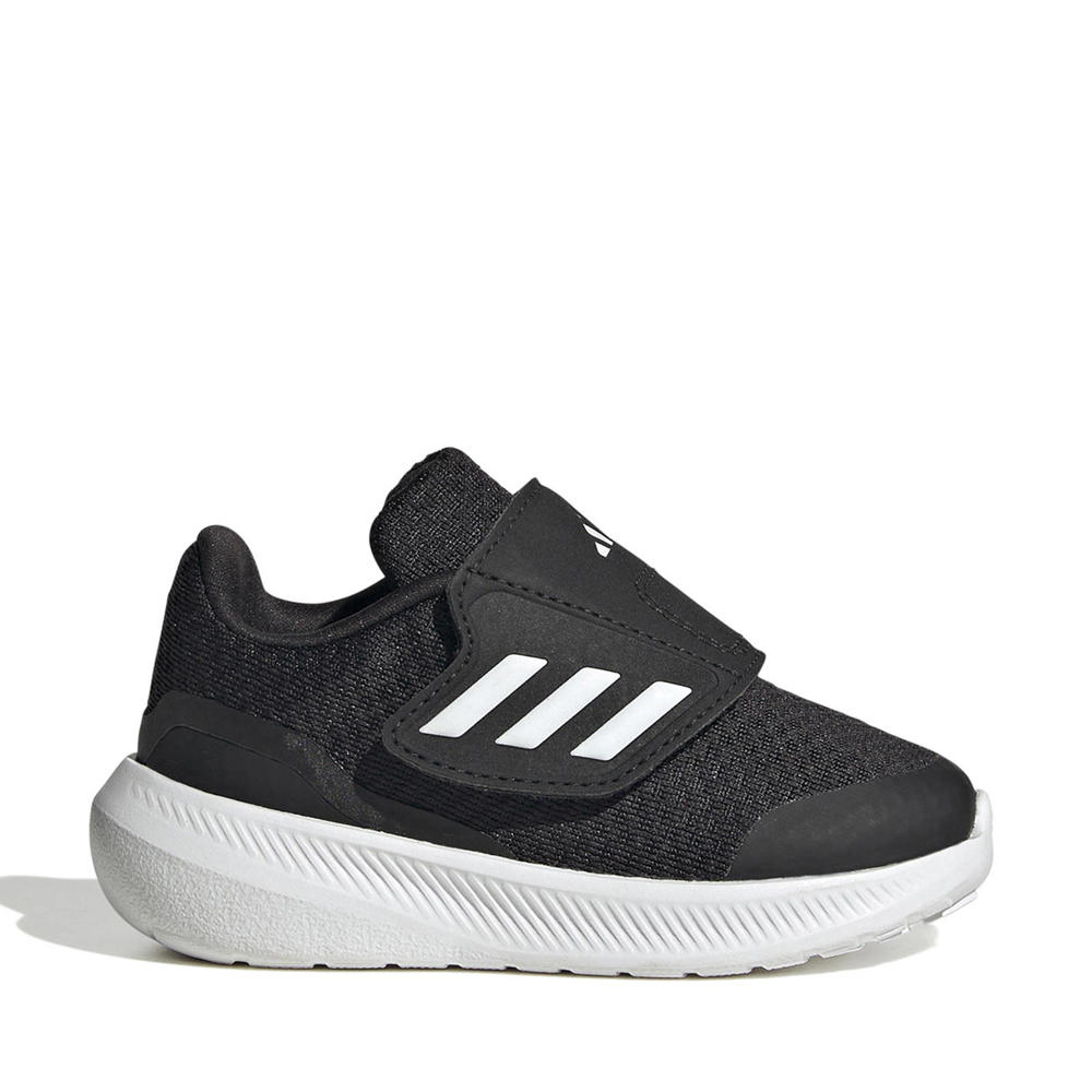 Zwart en witte jongens en meisjes adidas Sportswear Runfalcon 3.0 sneaker van mesh met klittenband