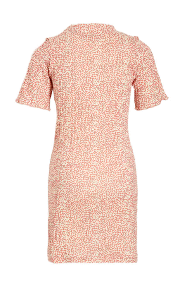 Like Flo jurk met all over print en ruches roze