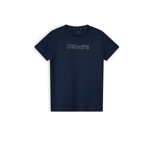 Bellaire T-shirt met logo donkerblauw Jongens Katoen Ronde hals Logo