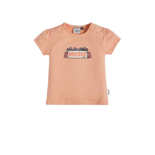 Retour X Anouk Matton T-shirt Felicia met printopdruk perzik Oranje Meisjes Stretchkatoen Ronde hals