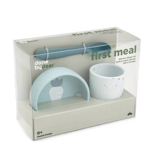 Done by Deer siliconen First Meal set Serviesset Blauw