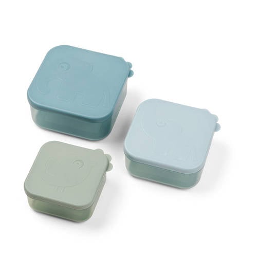 Done by Deer snackbox-set Deer Friends (set van 3) - Blauw Broodtrommel afbeelding