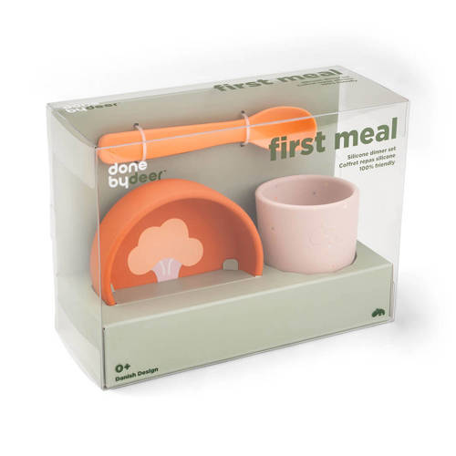 Done by Deer siliconen First Meal set Serviesset Oranje