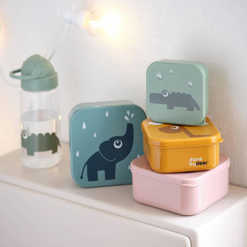 Done by Deer snack box Deer Friends (set van 3) Broodtrommel Multi