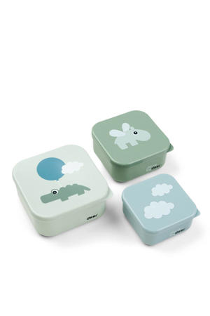  snackbox-set Happy Clouds (set van 3) - Groen
