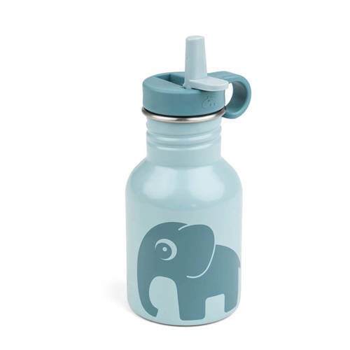 Done by Deer Metalen drinkfles - Blauw Rietjesbeker