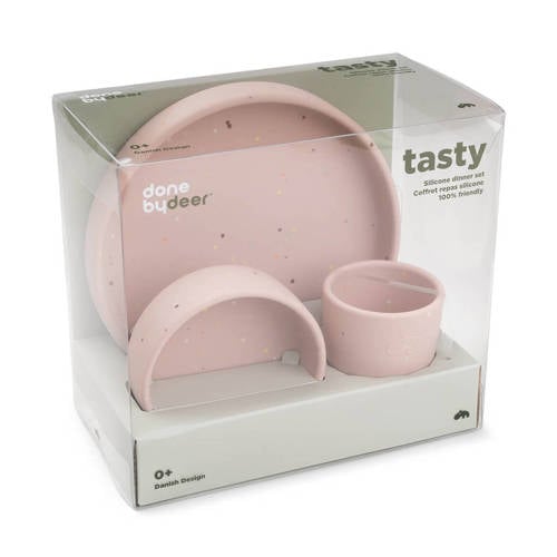 Done by Deer siliconen dinerset Confetti Serviesset Roze