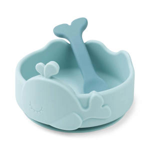 Stick & Stay kom en lepel Wally - Blauw