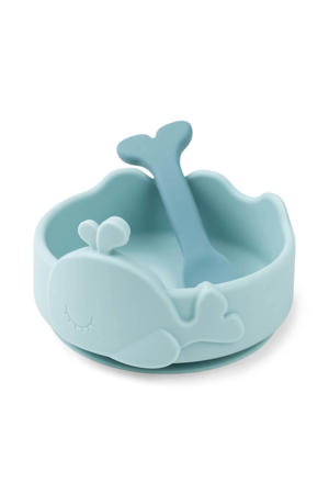 Stick & Stay kom en lepel Wally - Blauw