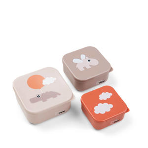  snackbox-set Happy Clouds (set van 3) - Powder