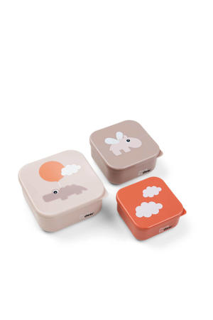 snackbox-set Happy Clouds (set van 3) - Powder
