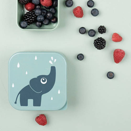 Done by Deer snack box Deer Friends (set van 3) Broodtrommel Blauw