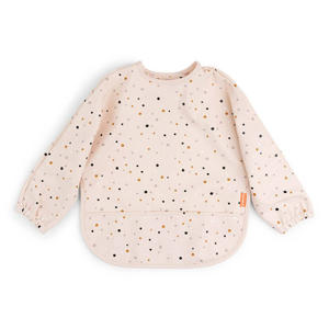 slabbetje met mouwen Happy dots - Powder