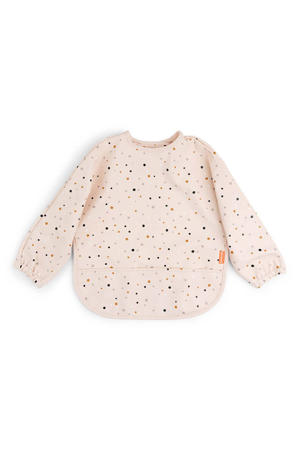slabbetje met mouwen Happy dots - Powder