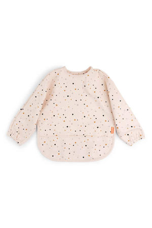 slabbetje met mouwen Happy dots - Powder