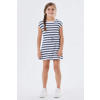 NAME IT KIDS gestreepte jurk NKFMIE donkerblauw/wit