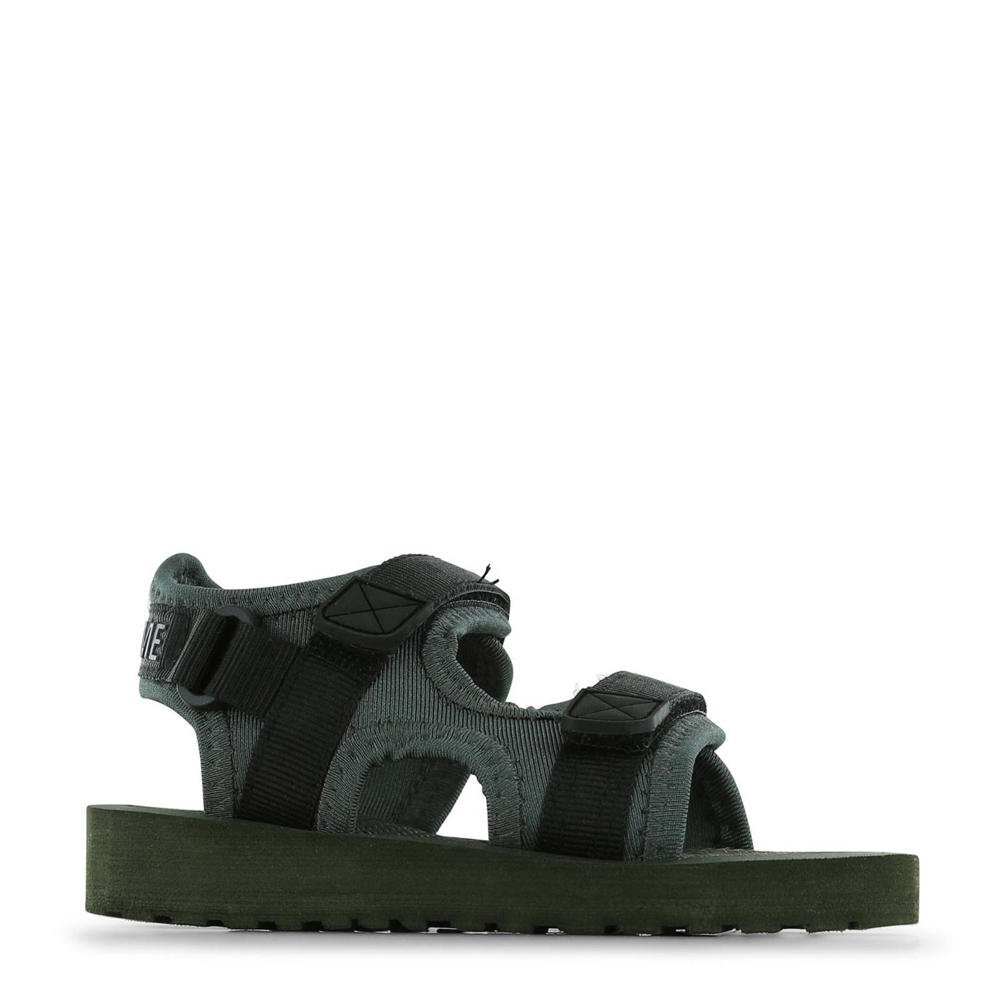 Zwarte jongens Shoesme sandalen van canvas met klittenband