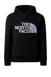 thumbnail: Zwarte jongens The North Face hoodie Drew Peak van sweat materiaal met logo dessin, lange mouwen en capuchon