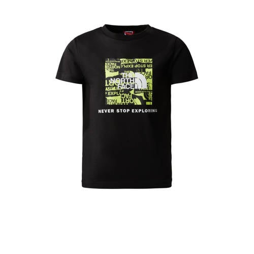 The North Face T-shirt Redbox zwart/wit/groen Jongens Katoen Ronde hals