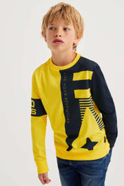 thumbnail: WE Fashion Bad Boys sweater met tekst geel/zwart