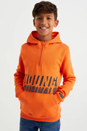 thumbnail: WE Fashion hoodie met tekst oranje
