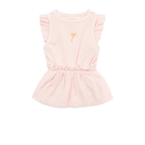 Noppies baby jurk Newnan met ruches roze Meisjes Stretchkatoen Ronde hals