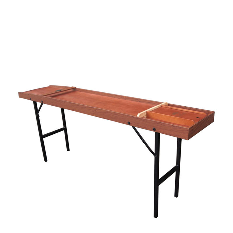 Tafel met Okumè-blad met microcementafwerking Tafel met Okumè-blad met microcementafwerking