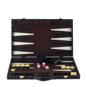 Backgammon ingelegd 46 x 30 cm zwart Backgammon ingelegd 46 x 28