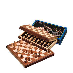reis schaakset hout 30x15,5 cm Reis schaakset hout (30x15,5cm)
