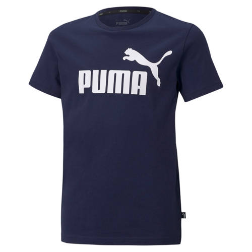 Puma T-shirt donkerblauw Jongens Katoen Ronde hals Logo