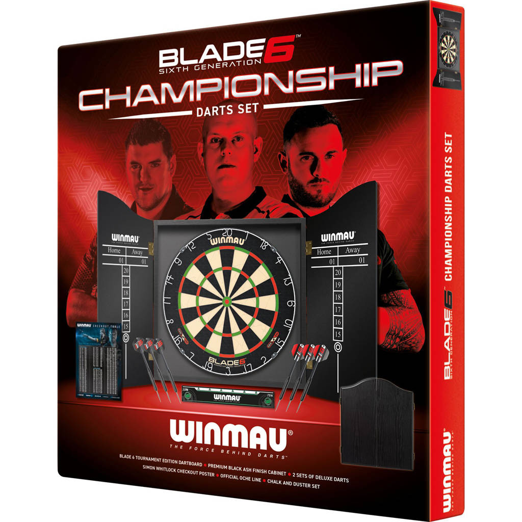 Nieuw in doos! Winmau Prof Dartset met Kast en Scorebord - Darts