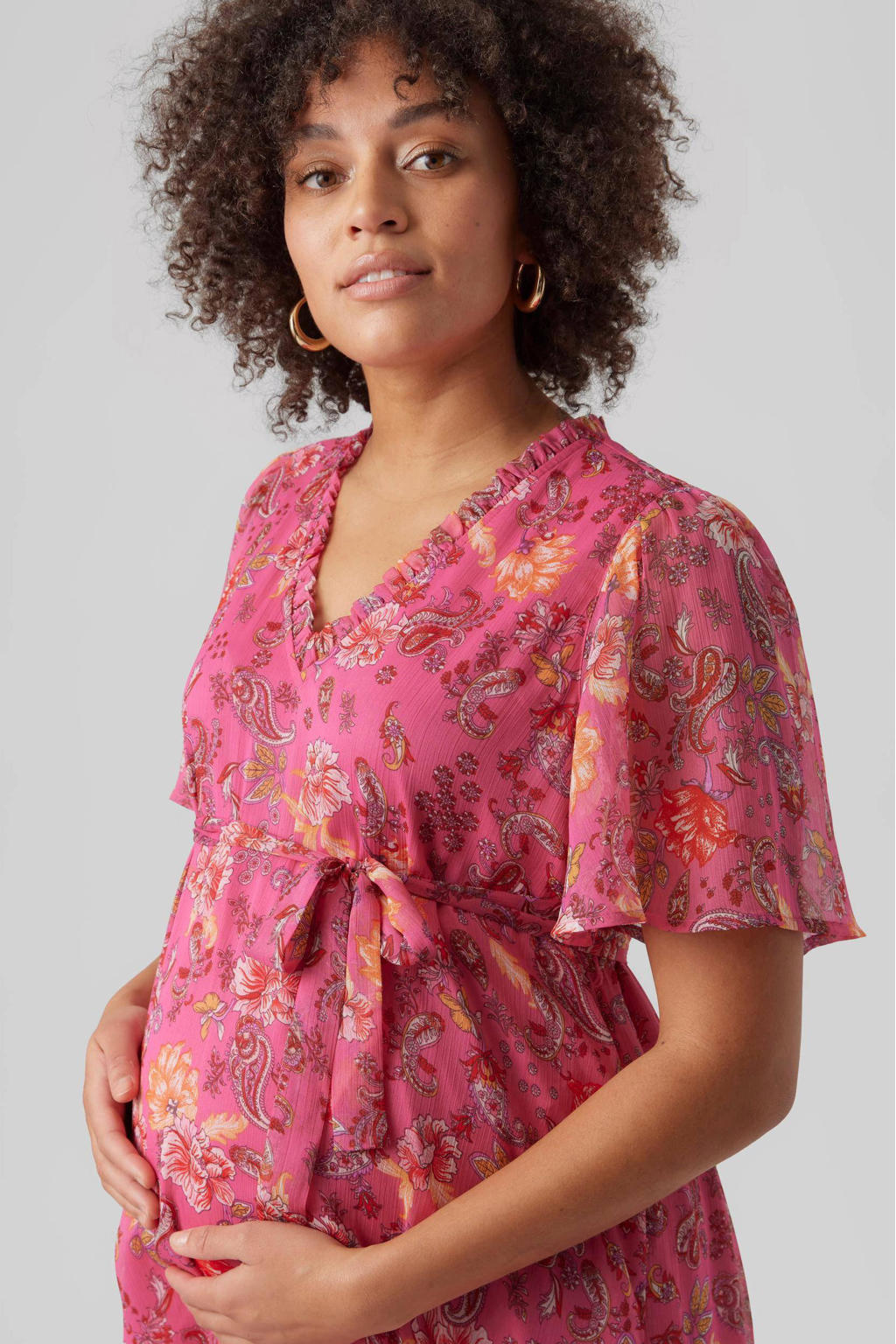 MAMALICIOUS zwangerschapsjurk MLGIRAFFE met all over print lichtgroen