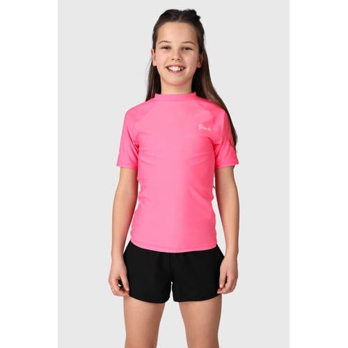 Brunotti UV T-shirt Lineas roze UV shirt Meisjes Gerecycled polyester Opstaande kraag