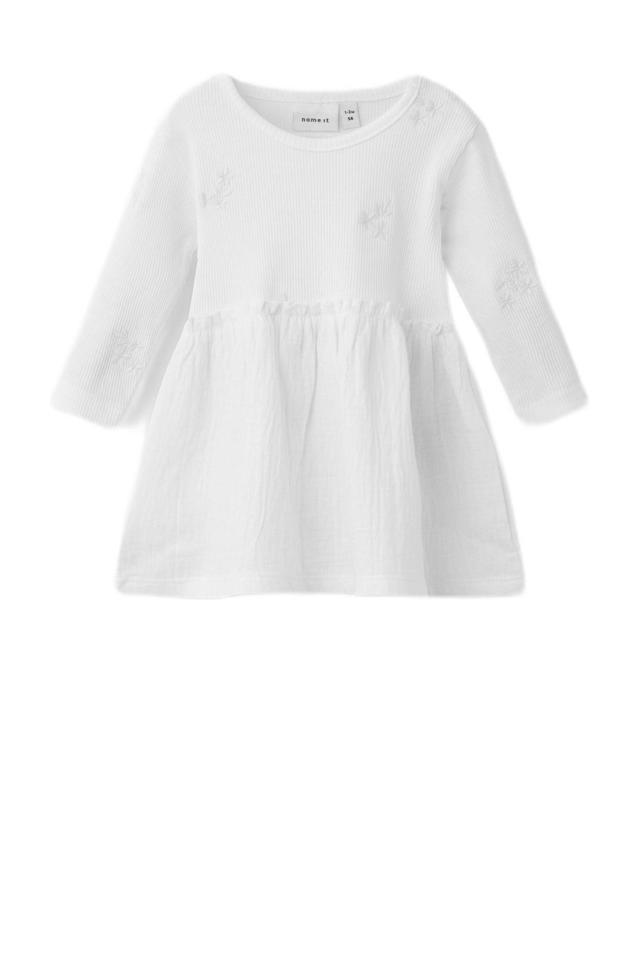 NAME IT BABY baby jurk van katoen wit