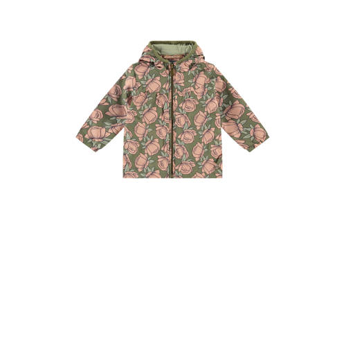 Babyface gebloemde zomerjas groen/roze Meisjes Polyester Capuchon Bloemen 