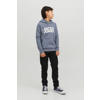 JACK & JONES JUNIOR hoodie JJECORP met logo grijsblauw
