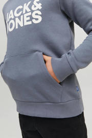 thumbnail: JACK & JONES JUNIOR hoodie JJECORP met logo grijsblauw