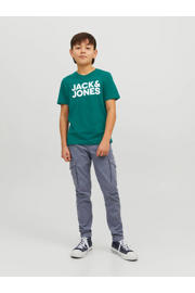 thumbnail: Groene jongens JACK & JONES JUNIOR T-shirt van katoen met logo dessin, korte mouwen en ronde hals