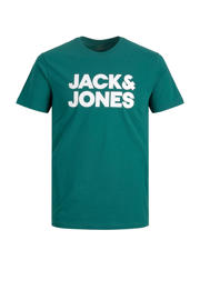 thumbnail: Groene jongens JACK & JONES JUNIOR T-shirt van katoen met logo dessin, korte mouwen en ronde hals