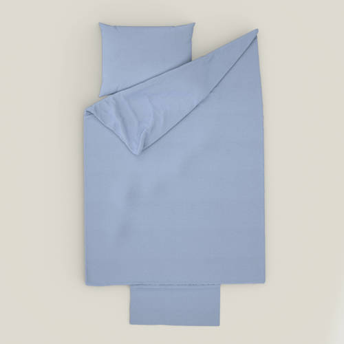 Wehkamp Home katoenen dekbedovertrek peuter (120x150 cm) Blauw Effen