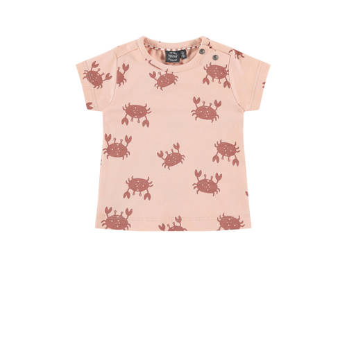 Babyface baby T-shirt met all over print roze Meisjes Stretchkatoen Ronde hals