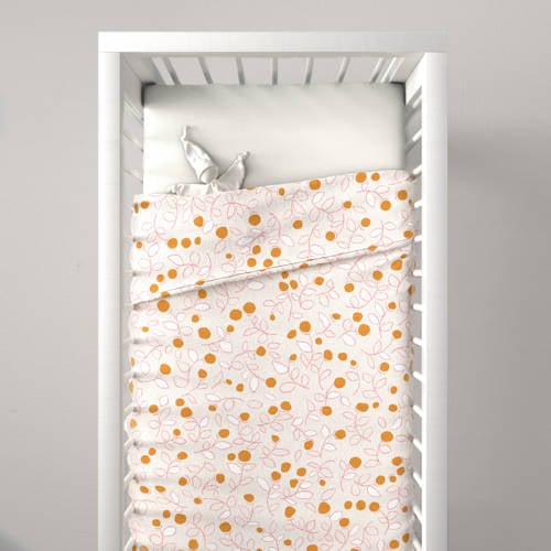 Wehkamp Home katoenen dekbedovertrek baby (100x135 cm) Oranje Stip