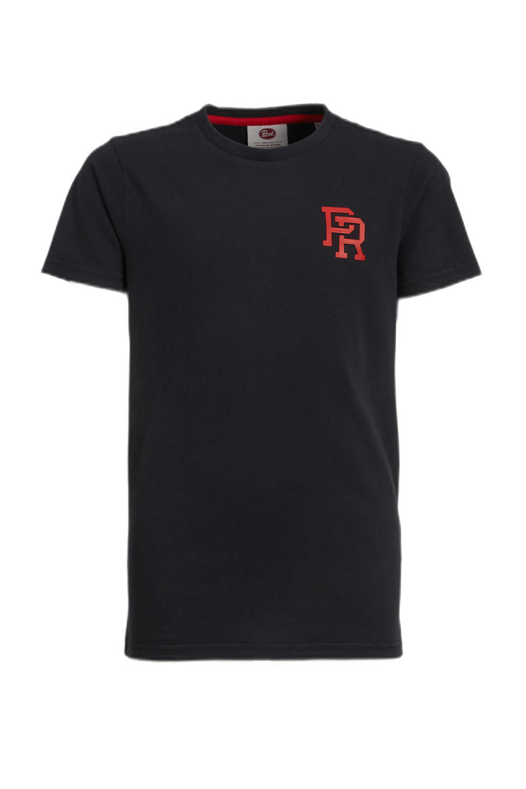 Zwarte jongens Petrol Industries T-shirt van katoen met printopdruk, korte mouwen en ronde hals