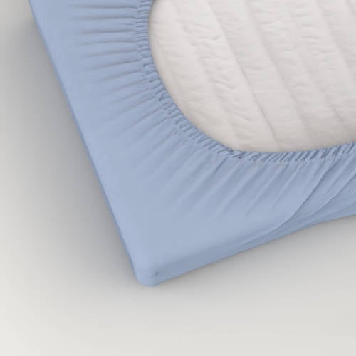 Wehkamp Home katoenen hoeslaken ledikant Blauw Effen 60*120