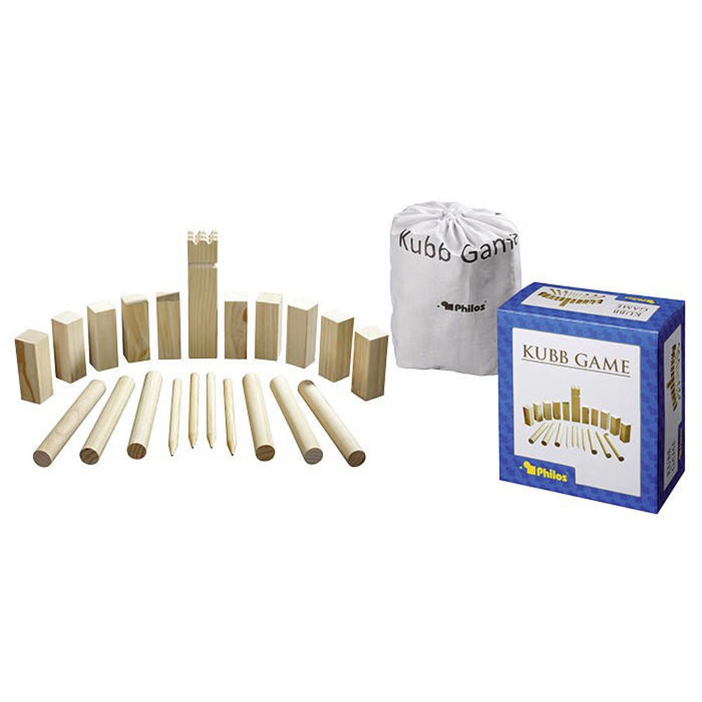 Philos Dennenhouten Kubb spel original