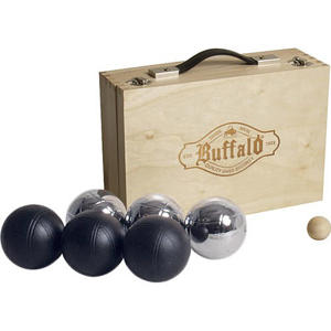  Jeu de boules set gepoedercoat in houten doos