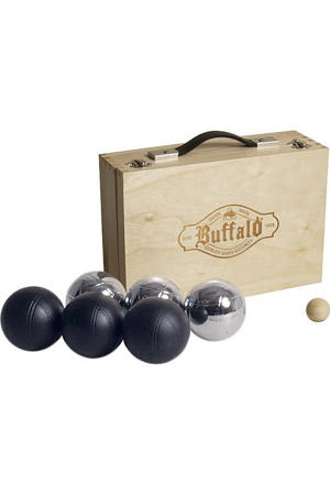  Jeu de boules set gepoedercoat in houten doos